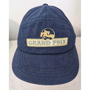 Vintage Grand Prix Horse Riding Hat Cap Adjustable Cotton Blue